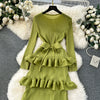 Accessible Luxury Banquet Cake Dress Pleated Silm Long Dress