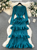 Accessible Luxury Banquet Cake Dress Pleated Silm Long Dress