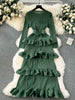 Accessible Luxury Banquet Cake Dress Pleated Silm Long Dress