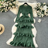 Accessible Luxury Banquet Cake Dress Pleated Silm Long Dress