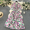 Women's European Style Long Dress Pleated Skirt Heavy Industry Beads