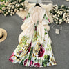 Women's European Style Long Dress Pleated Skirt Heavy Industry Beads