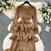 Accessible Luxury Banquet Cake Dress Pleated Silm Long Dress