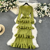 Accessible Luxury Banquet Cake Dress Pleated Silm Long Dress