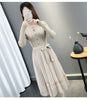 Hot Semi-High Collar Lace Temperament Autumn and Winter Dress