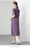 Sanzhai Pleated Spring and Autumn European and American Style Long-Sleeved Dress