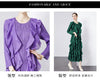 Sanzhai Pleated Spring and Autumn European and American Style Long-Sleeved Dress