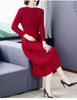 Sanzhai Pleated Spring and Autumn European and American Style Long-Sleeved Dress