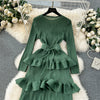 Accessible Luxury Banquet Cake Dress Pleated Silm Long Dress