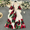 Women's European Style Long Dress Pleated Skirt Heavy Industry Beads