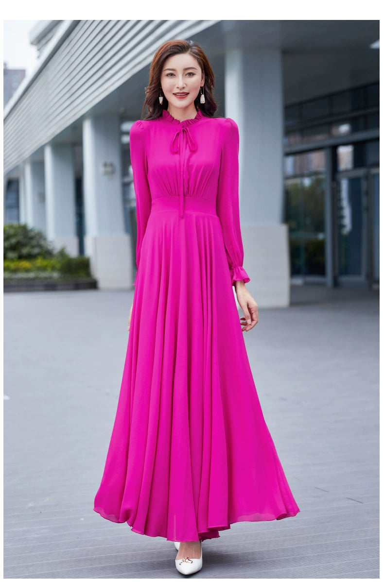 Younger Slim-Fit Swing Slimming Travel Chiffon Dress