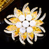 Korean Style Micro Inlaid Zircon Flower Corsage Fashion New Suit Coat Pin Accessories Elegant Magnolia Brooch for Women