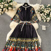 Women's European Style Long Dress Pleated Skirt Heavy Industry Beads