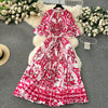 Women's European Style Long Dress Pleated Skirt Heavy Industry Beads