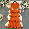 Accessible Luxury Banquet Cake Dress Pleated Silm Long Dress