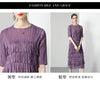 Sanzhai Pleated Spring and Autumn European and American Style Long-Sleeved Dress