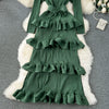 Accessible Luxury Banquet Cake Dress Pleated Silm Long Dress