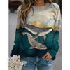 Loose Long-sleeved Cotton Urban Casual T-shirt For Women