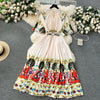 Women's European Style Long Dress Pleated Skirt Heavy Industry Beads