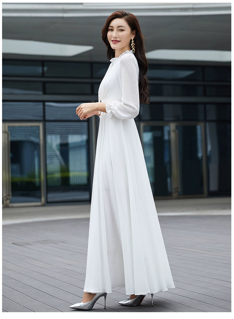 Younger Slim-Fit Swing Slimming Travel Chiffon Dress