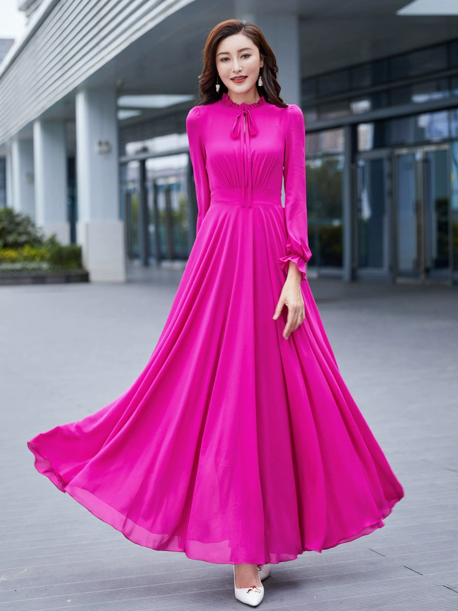 Younger Slim-Fit Swing Slimming Travel Chiffon Dress