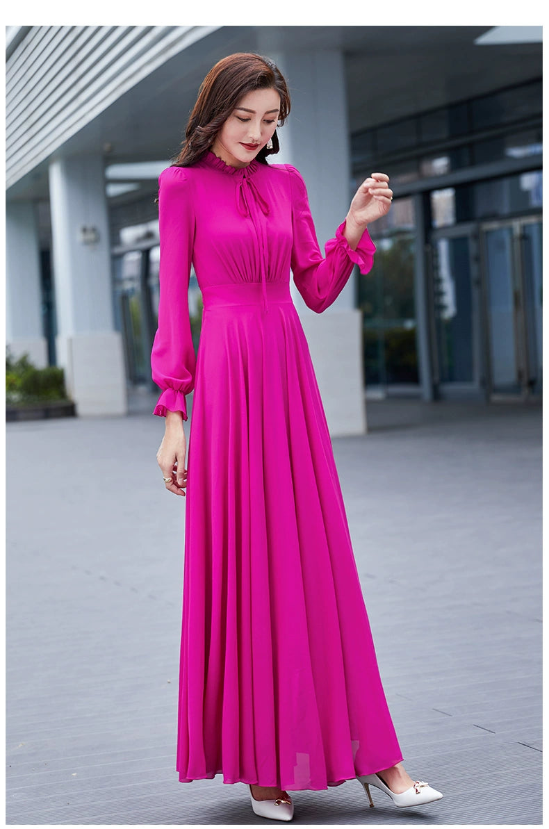 Younger Slim-Fit Swing Slimming Travel Chiffon Dress