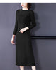 Sanzhai Pleated Spring and Autumn European and American Style Long-Sleeved Dress