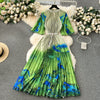 Women's European Style Long Dress Pleated Skirt Heavy Industry Beads