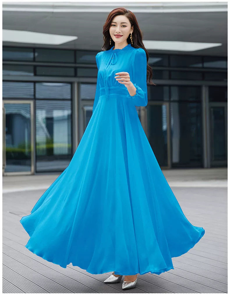 Younger Slim-Fit Swing Slimming Travel Chiffon Dress