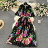 Women's European Style Long Dress Pleated Skirt Heavy Industry Beads