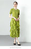 Sanzhai Pleated Spring and Autumn European and American Style Long-Sleeved Dress