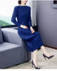 Sanzhai Pleated Spring and Autumn European and American Style Long-Sleeved Dress