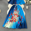 Women's European Style Long Dress Pleated Skirt Heavy Industry Beads