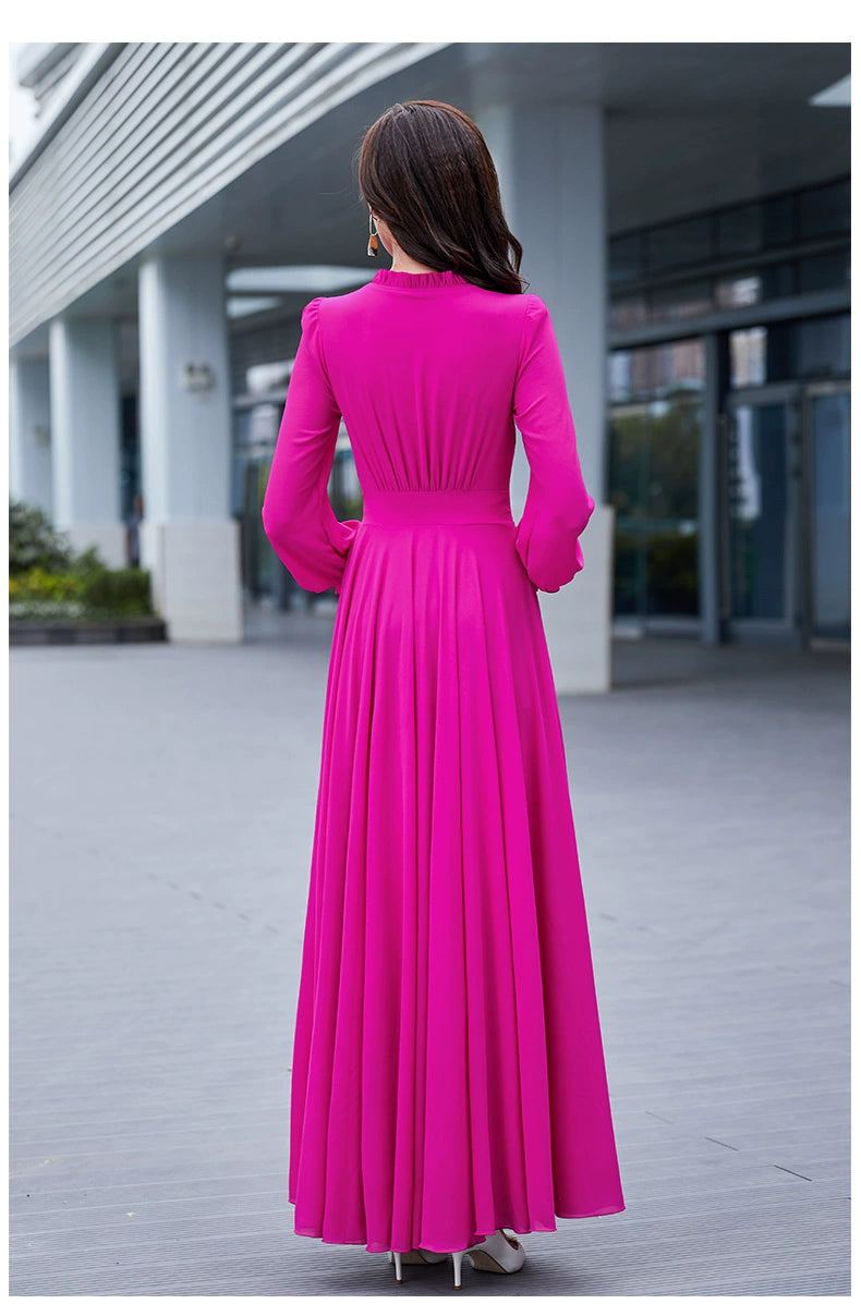 Younger Slim-Fit Swing Slimming Travel Chiffon Dress