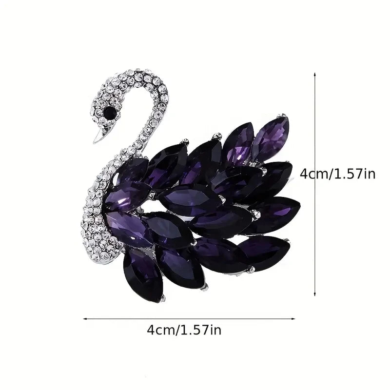 Elegant Crystal Swan Brooch for Women and Girls - Sparkling Rhinestone Animal Pin