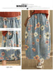 Artsy Casual Patchwork Mid Length Long Length Denim Skirt