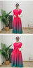 Gradient Pleated Dress For Women Long Sleeves Lantern Style Maxi Dresses 2024 Spring New Female Elegant Clothing 2DA4145