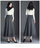 Autumn Winter New Women Long High Waist A-line Skirts Female Loose Big Swing Skirts Ladies Solid Color Knitted Skirt