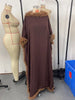 Elegant Brown Cotton Silk Women's Maxi Dress