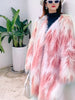 Elegant Lamb Wool Fur Coat For Women V-neck Long Sleeves Contrast Color Fashion Coats