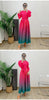 Gradient Pleated Dress For Women Long Sleeves Lantern Style Maxi Dresses 2024 Spring New Female Elegant Clothing 2DA4145