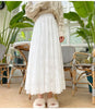 Vintage Women's Lace Crochet Umbrella Long Skirts Bohemian High Waist Hollow Out Female Maxi Skirts Spring Summer