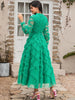 LD LINDA DELLA Fashion Runway Summer Dresses Women Long Sleeve Polka dot Mesh Green Elegant Long Party Dress