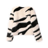 Ins Chic Girls Fluffy Zebra Fur Coat Women Harajuku Street Fashion Casual Faux Fox Fur Jacket Female Winter Thick Warm Overcoats