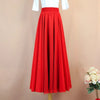 Women Chiffon Long Skirt A-Line Skirts Women Elastic High Waist Maxi Skirts Elegant Solid Skirts