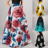 Women Bohemian Stylish Big Floral Printed Skirts Elegant High Waist Pocket Party Beach Maxi Casual Loose Party Holiday faldas