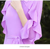 Long Sleeves Fashion All-Match Casual Chiffon Dress