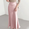 Summer Maxi Skirts VONDA Elegant Satin Women High Waist Solid Color Bottoms 2023 Pleated Casual Loose Streetwear Long Skirts