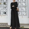 ZANZEA Elegant Fashion Women Maxi Sundress 2024 Autumn Long Dress Casual Pleated Long Sleeve Solid Color Party Vestidos Robe