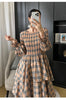 Miyake Plaid Print Dress Women's Spring and Summe  2024 New Loose Fashion Pleated Skirt Pressed Pleated A-line Foreign Dresses